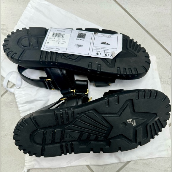 Authentic Christian Dior Women's DiorAct Black Lambskin Sandals - Picture 13 of 16